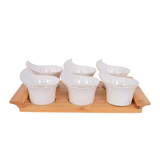 6 Pcs Serving set with tray, White