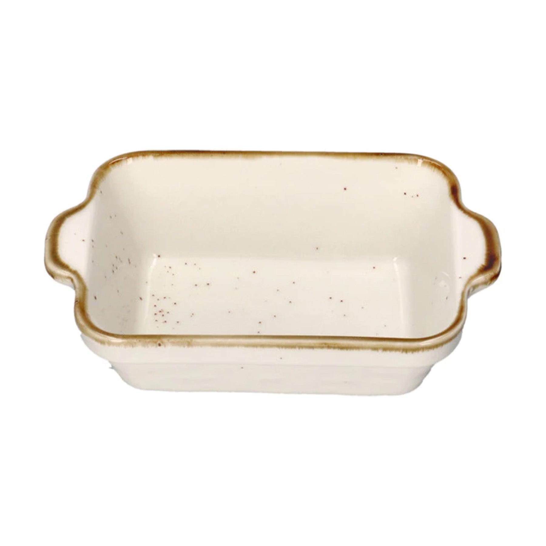 Rectangular plate with handles, White