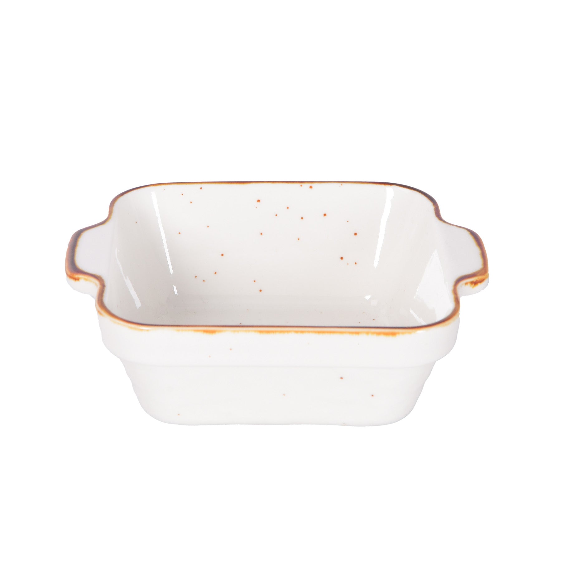 Square Plate with handles, White