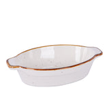 Oval Plate with handles, White