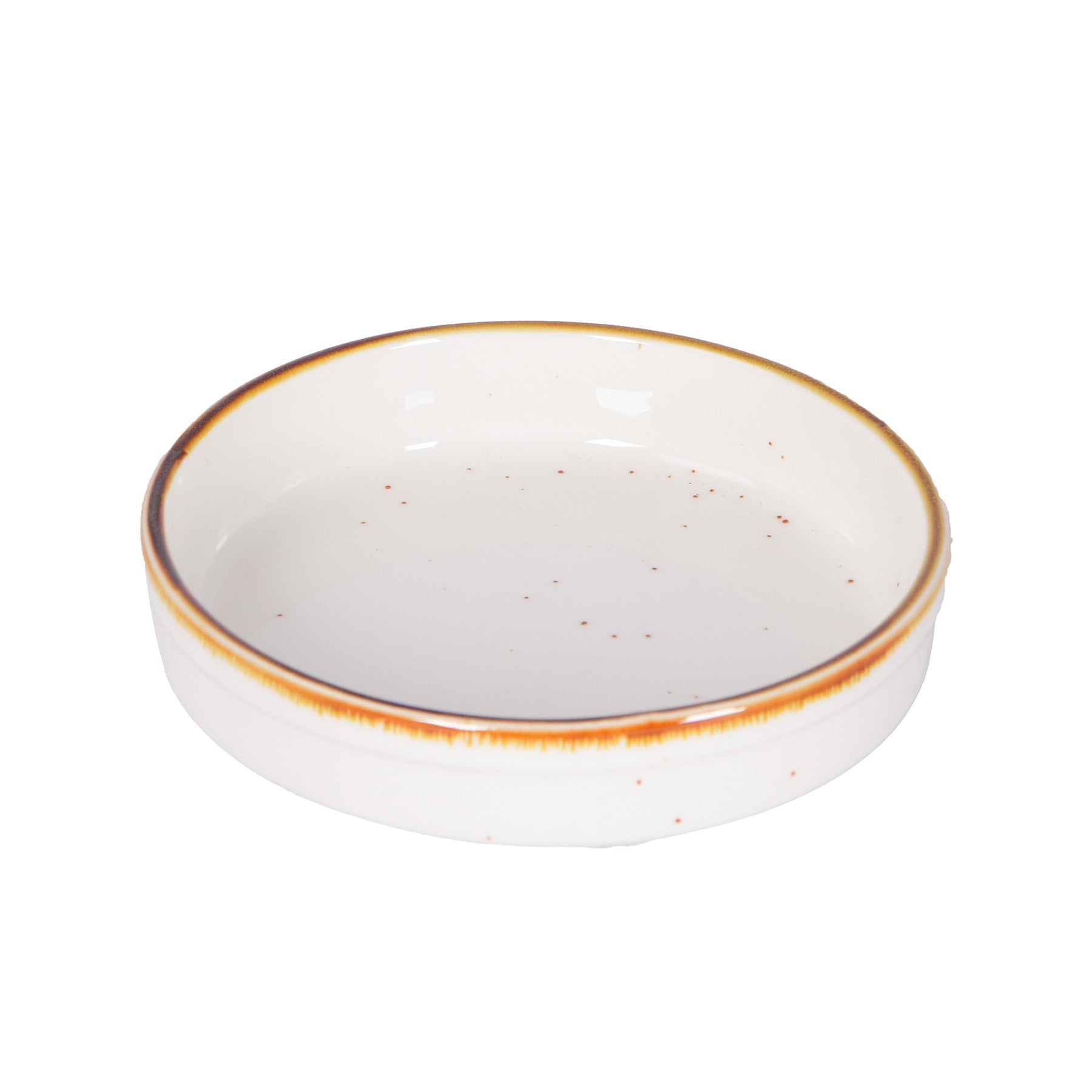 Round dish with handles, White
