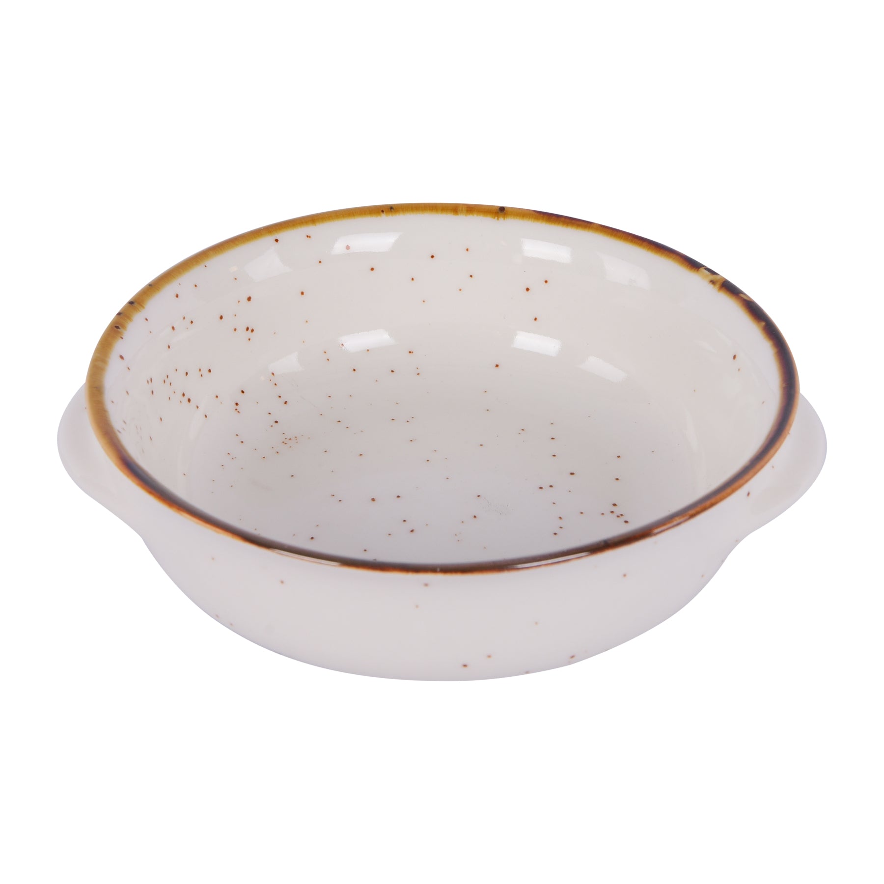 Round Bowl with handles, White