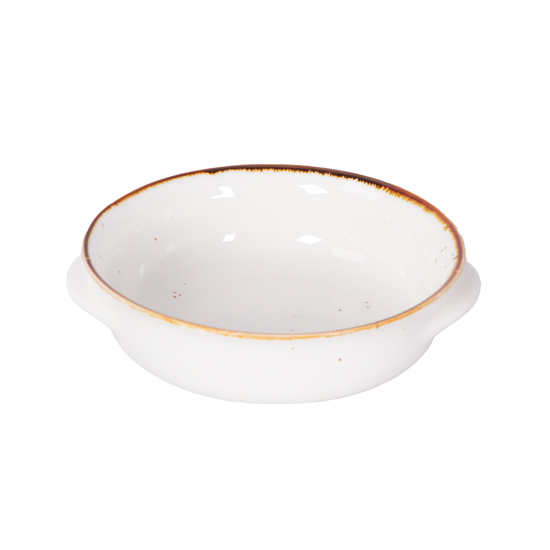 Round Bowl with handles, White