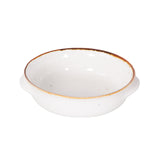 Round Bowl with handles, White