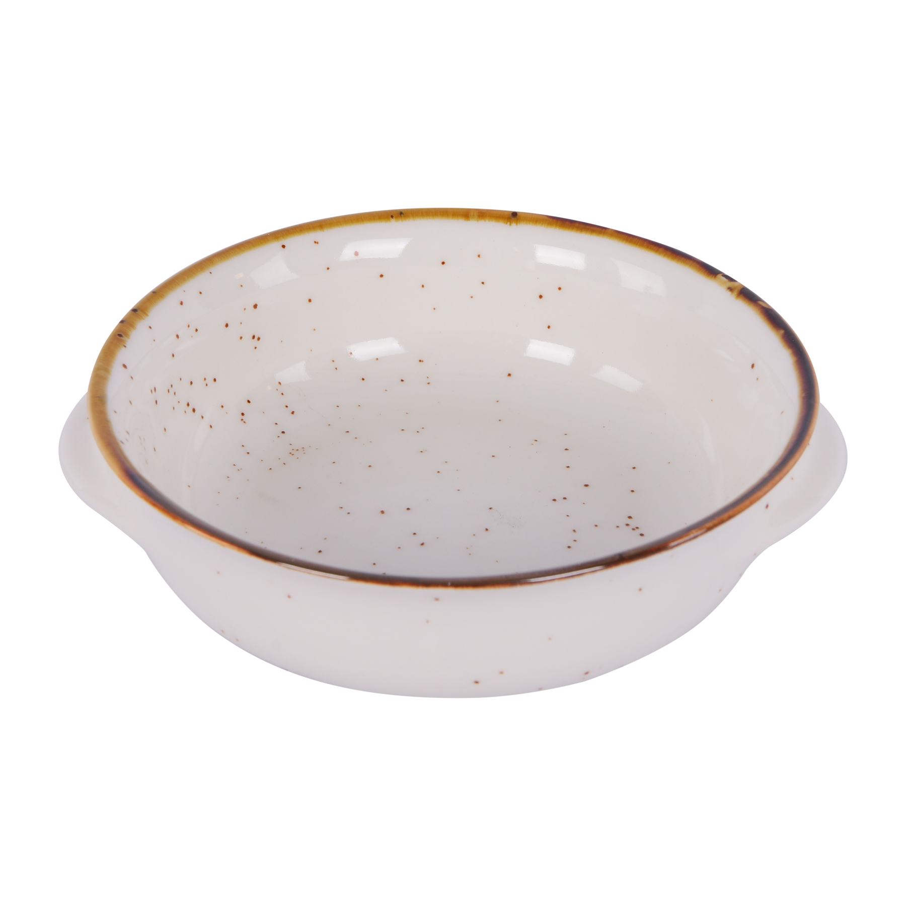 Round Bowl with handles, White