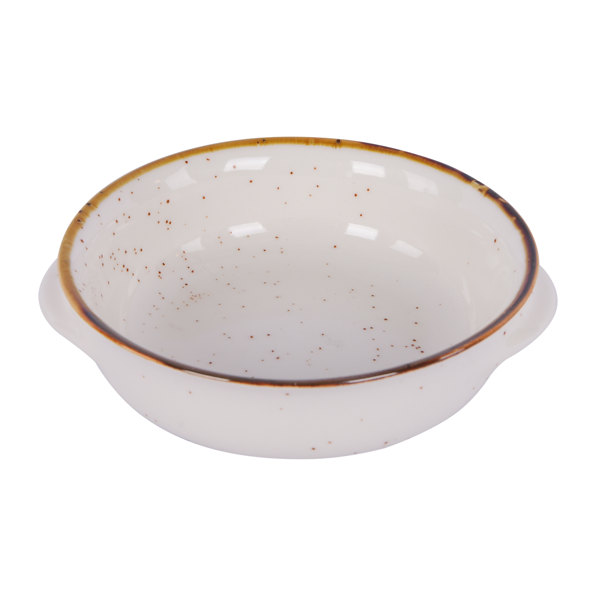 Round Bowl with handles, White