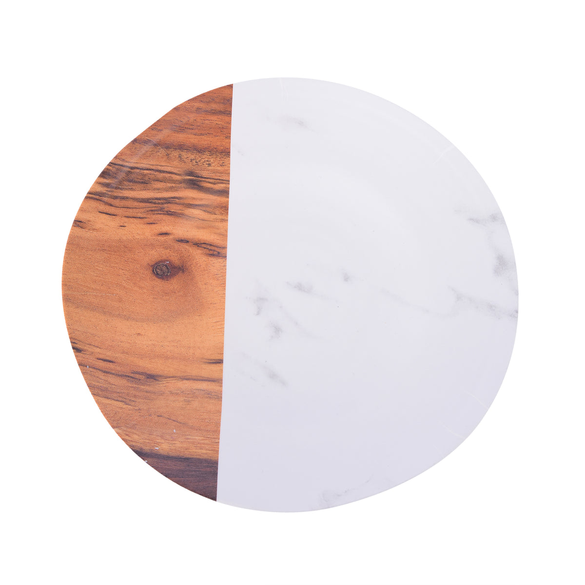 Round Plate - Marble & Brown