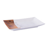 Rectangle Plate - Marble with Brown