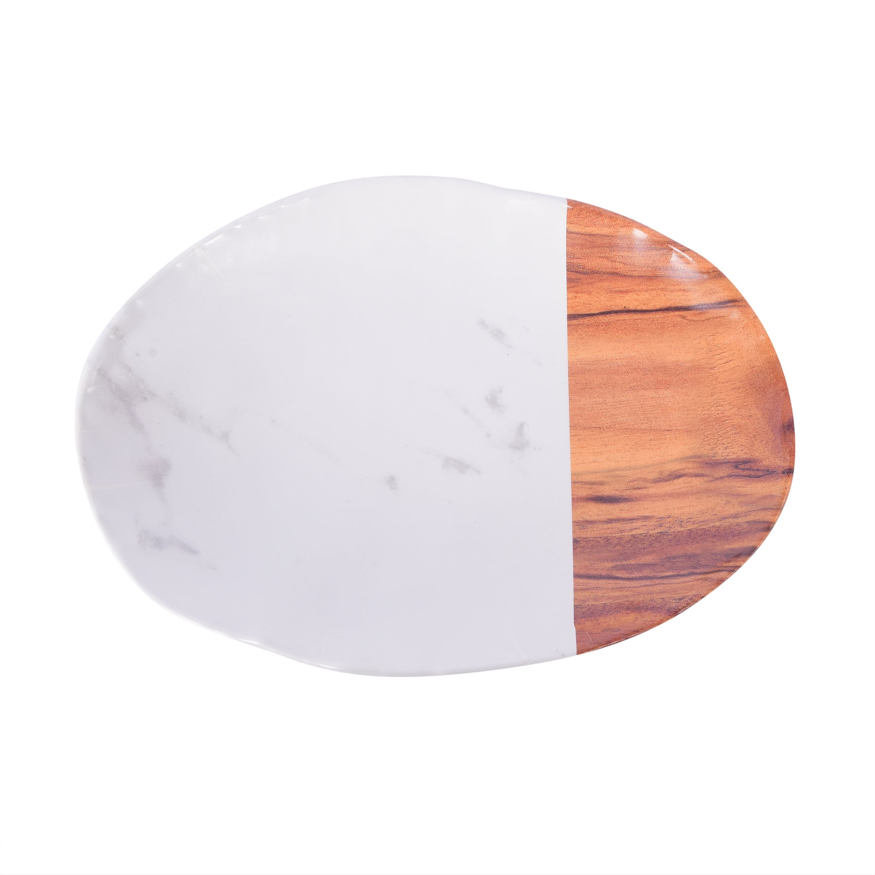 Oval Plate - Marble & Brown