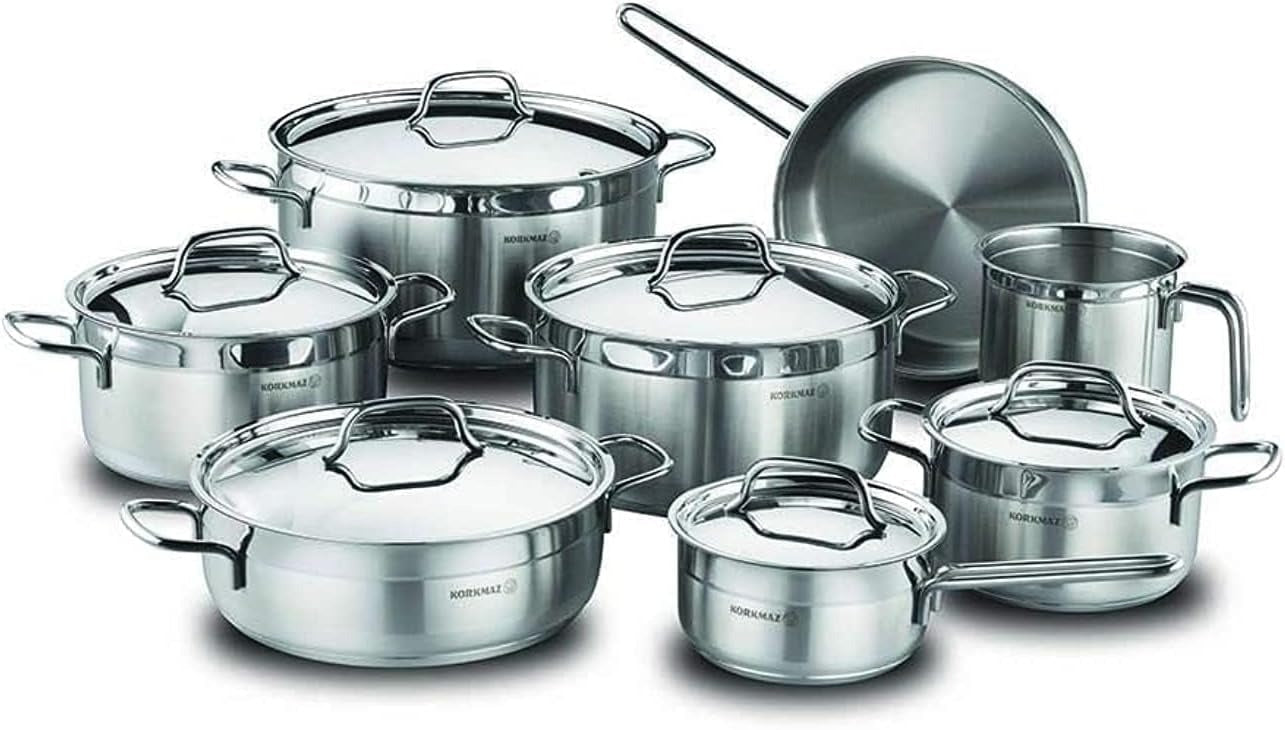 A1089 14 Pcs Alfa Grande Cookware Set - Silver