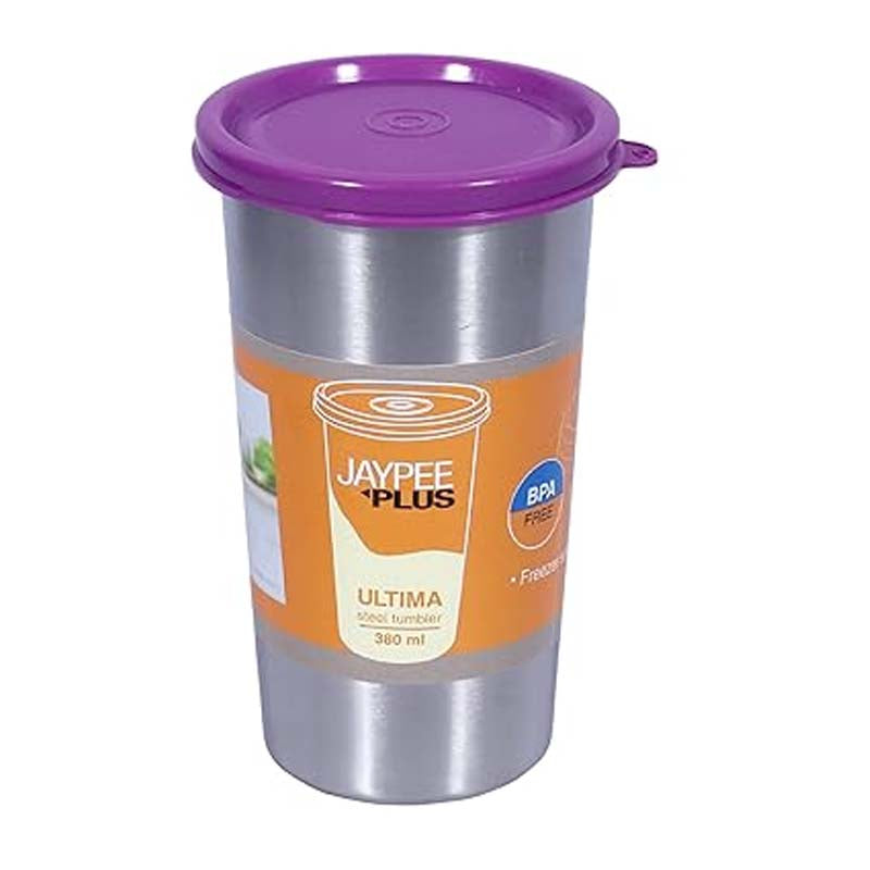 Ultima Steel Tumbler 380Ml -Silver & Purple