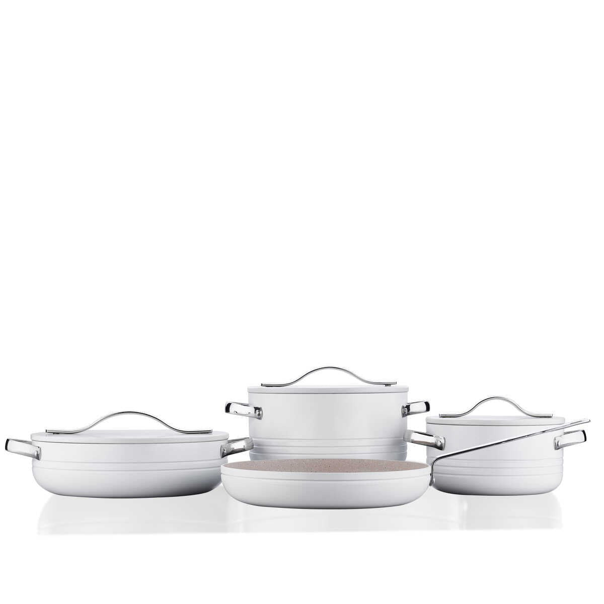 A2620-1 Linea Plus 7Pcs Cookware Set - Vanilla White
