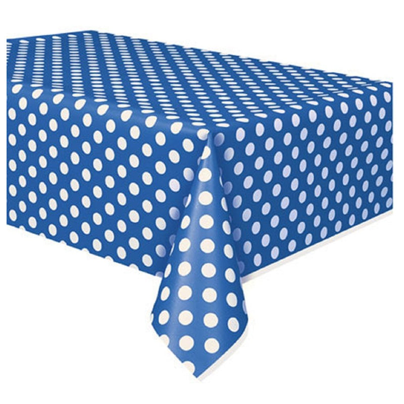 Tablecloth W.140Cm Polka Blue