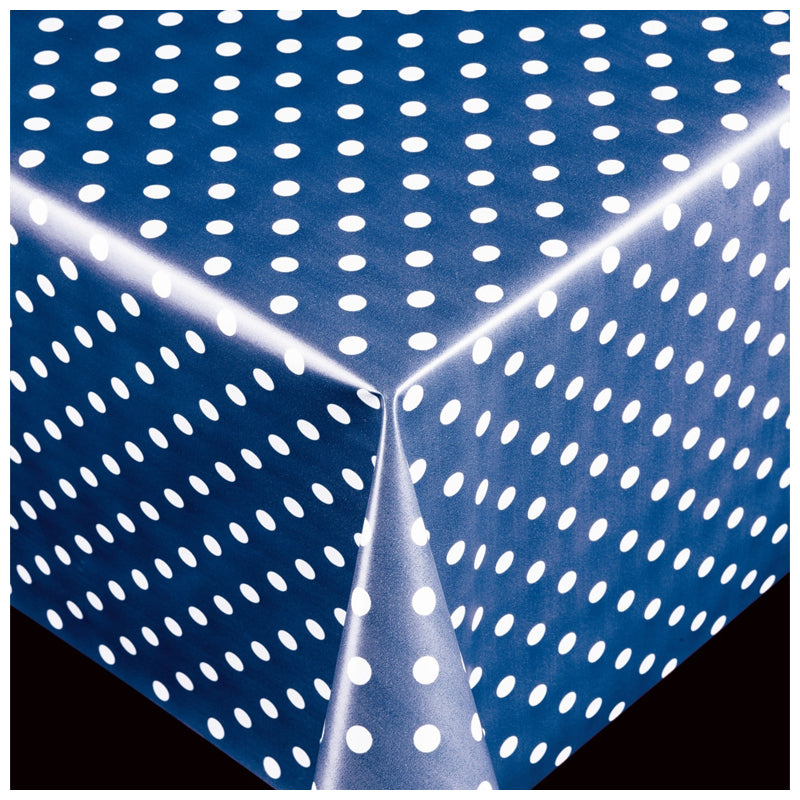 Tablecloth W.140Cm Polka Blue