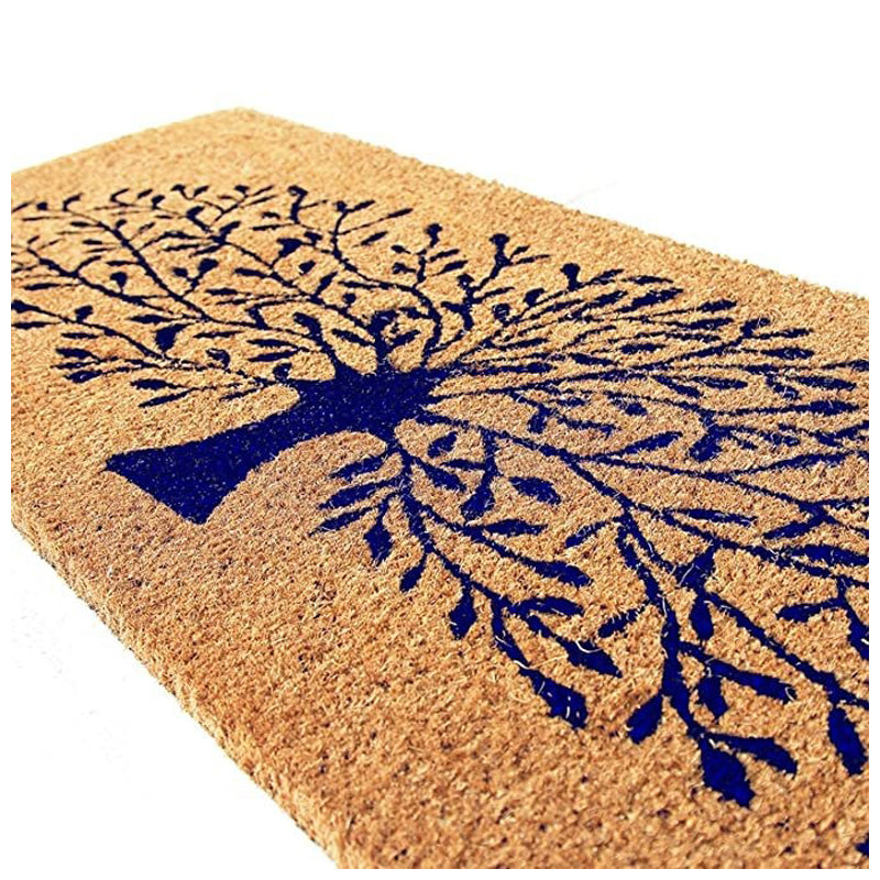 Coir Mat 100 X 140 Cm, Welcome Design, 17 Mm-Dark Blue
