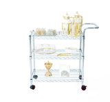 Wire shelf with Trolley 3-Tiers