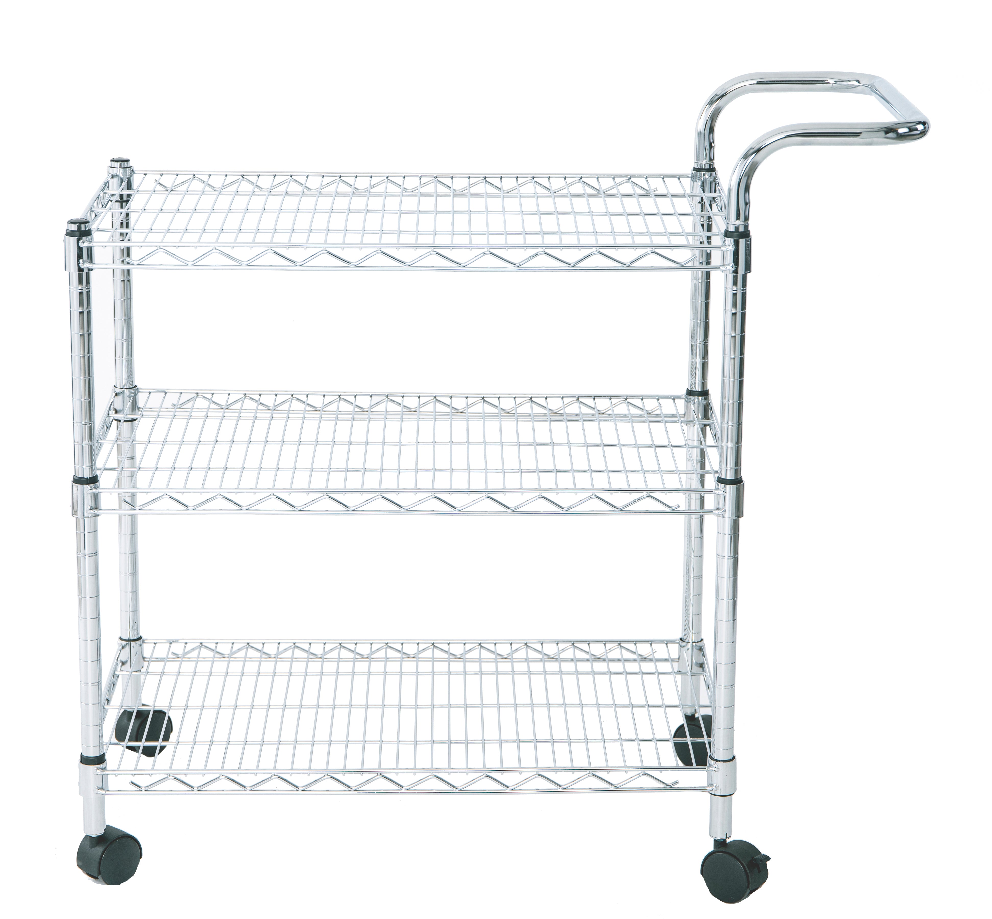 Wire shelf with Trolley 3-Tiers