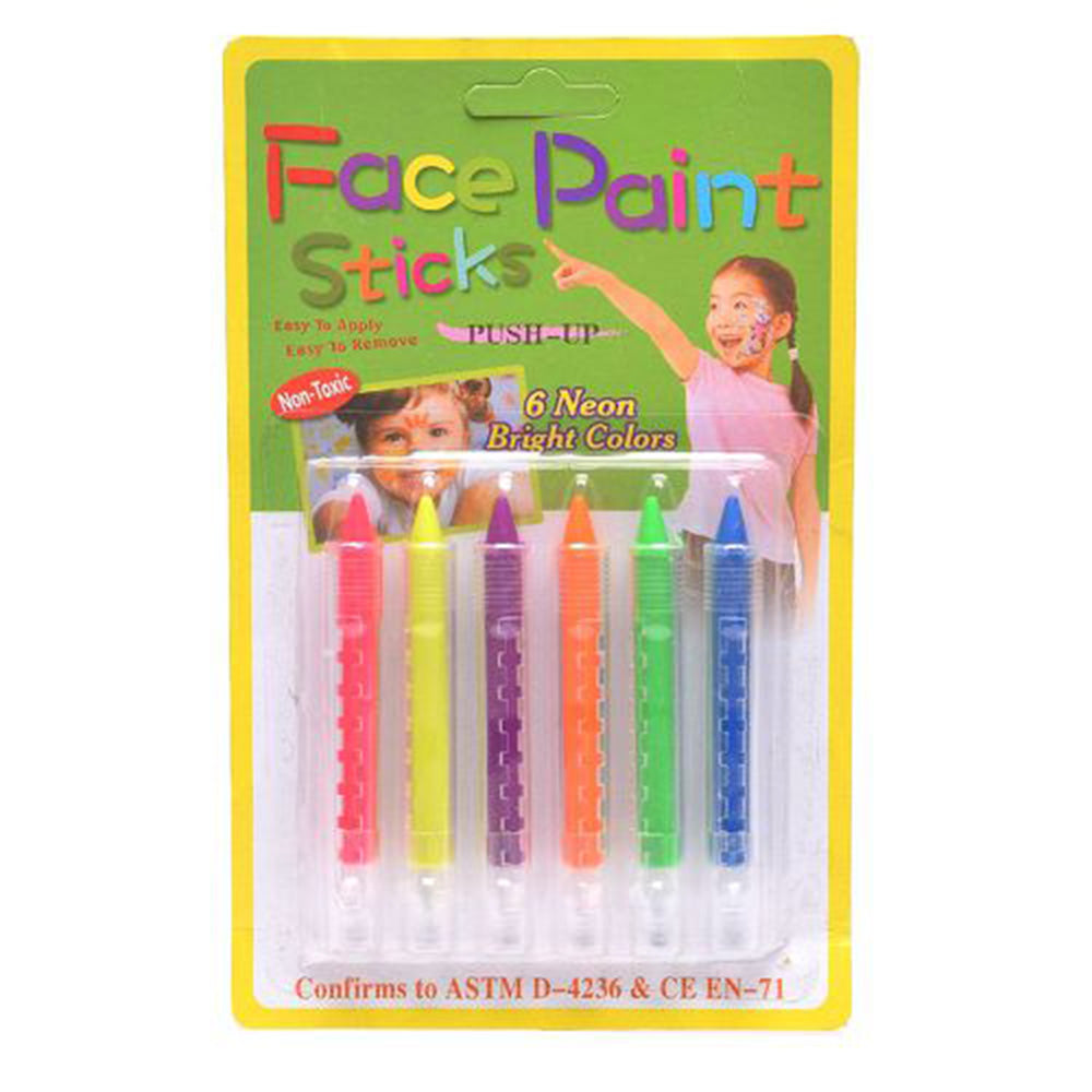 6pcs Neon face paint sticks