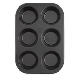 6 Cups Muffin Pan, Black