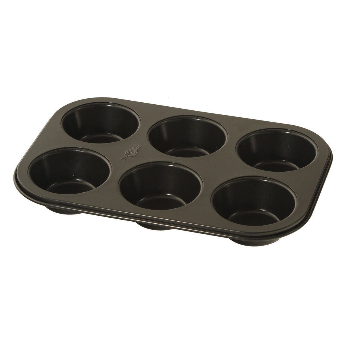 6 Cups Muffin Pan, Black