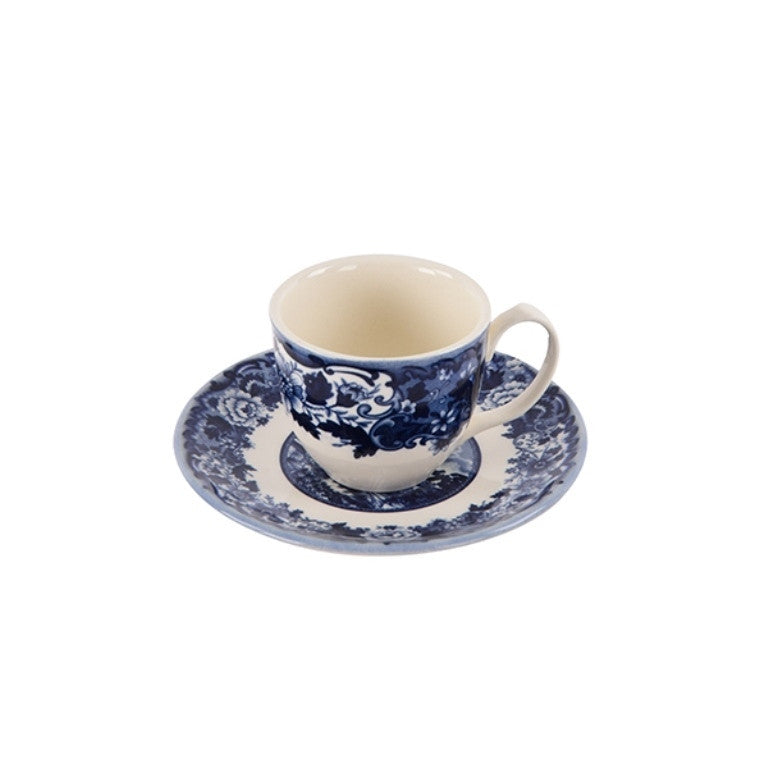 1 Piece Espresso Cup with Saucer - Blue
