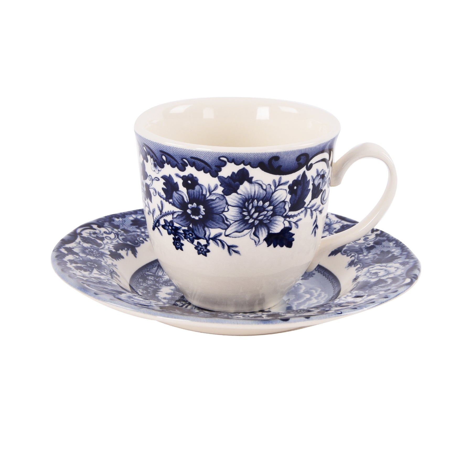 1 Piece Espresso Cup with Saucer - Blue