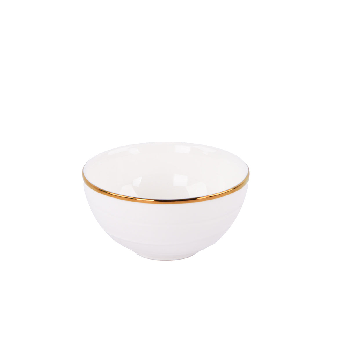 Rice Bowl - White & Gold