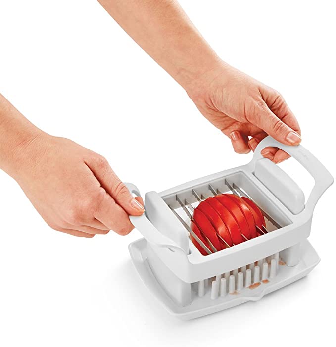 Tomato Slicer with Base, White
