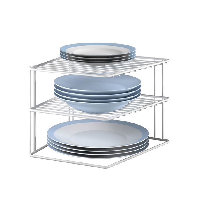 2-Tier Corner Rack, White