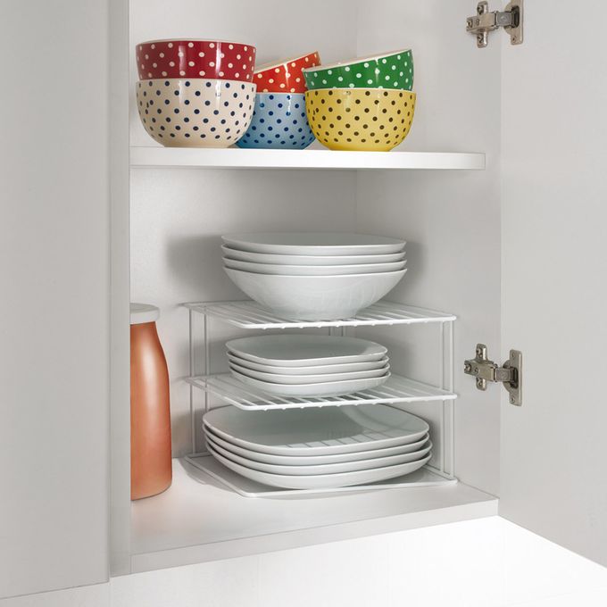 2-Tier Corner Rack, White