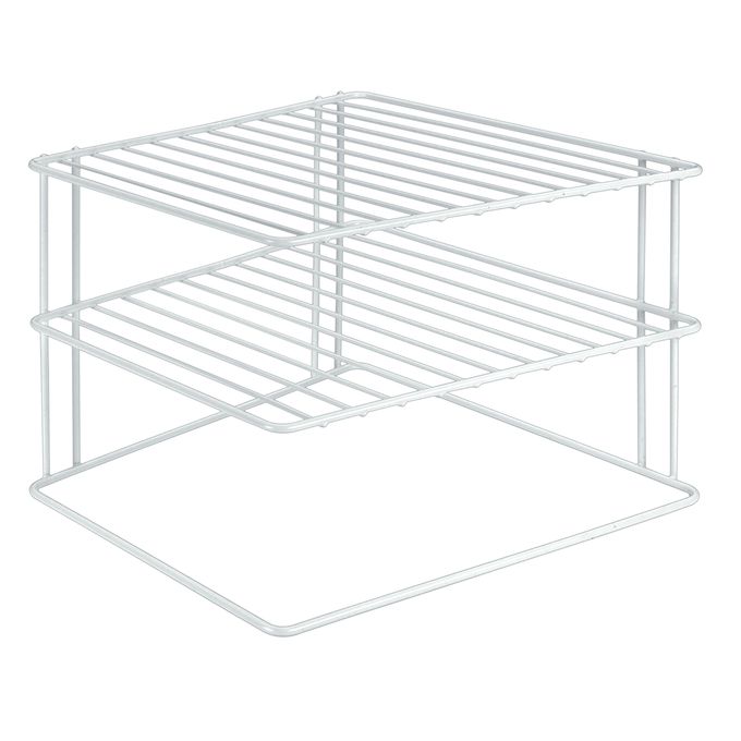 2-Tier Corner Rack, White