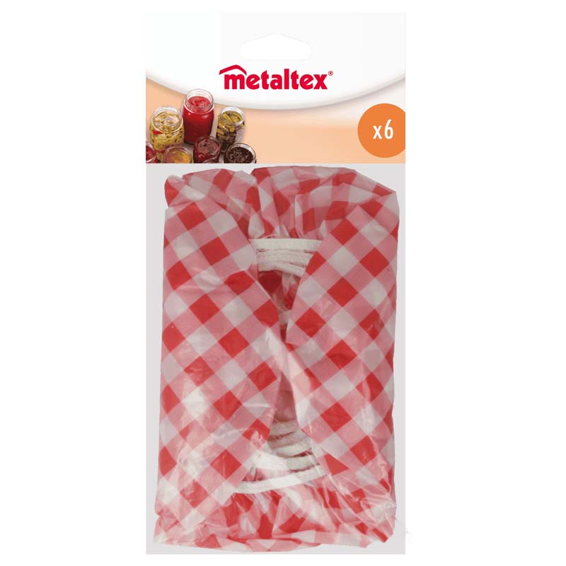 Set 6 Sizes Jam Jar Covers, Diam (10.5 - 12.5 - 14 - 1)