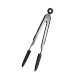 Silicone serving tongs , Silver