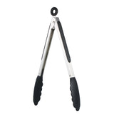 Silicone serving tongs , Silver