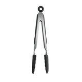 Silicone serving tongs , Silver
