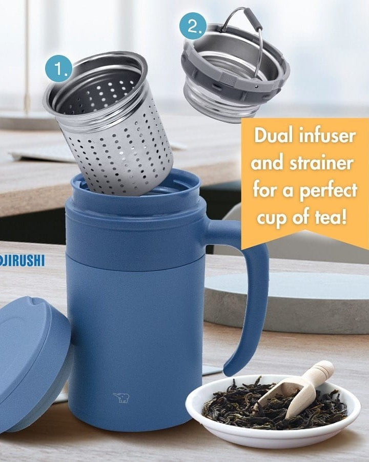 Stainless Steel Tea Mug 480 ml - Blue