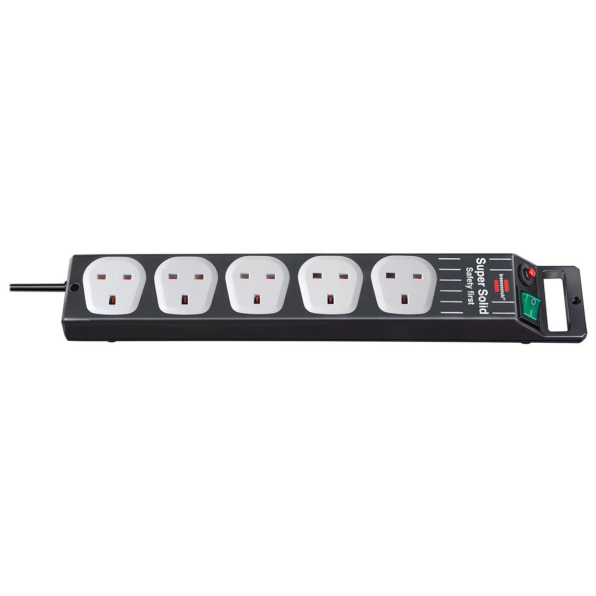 Electrical extension with 5 sockets , Black Color