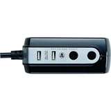 Electrical extension with 4 sockets & 2 USB , Black Color