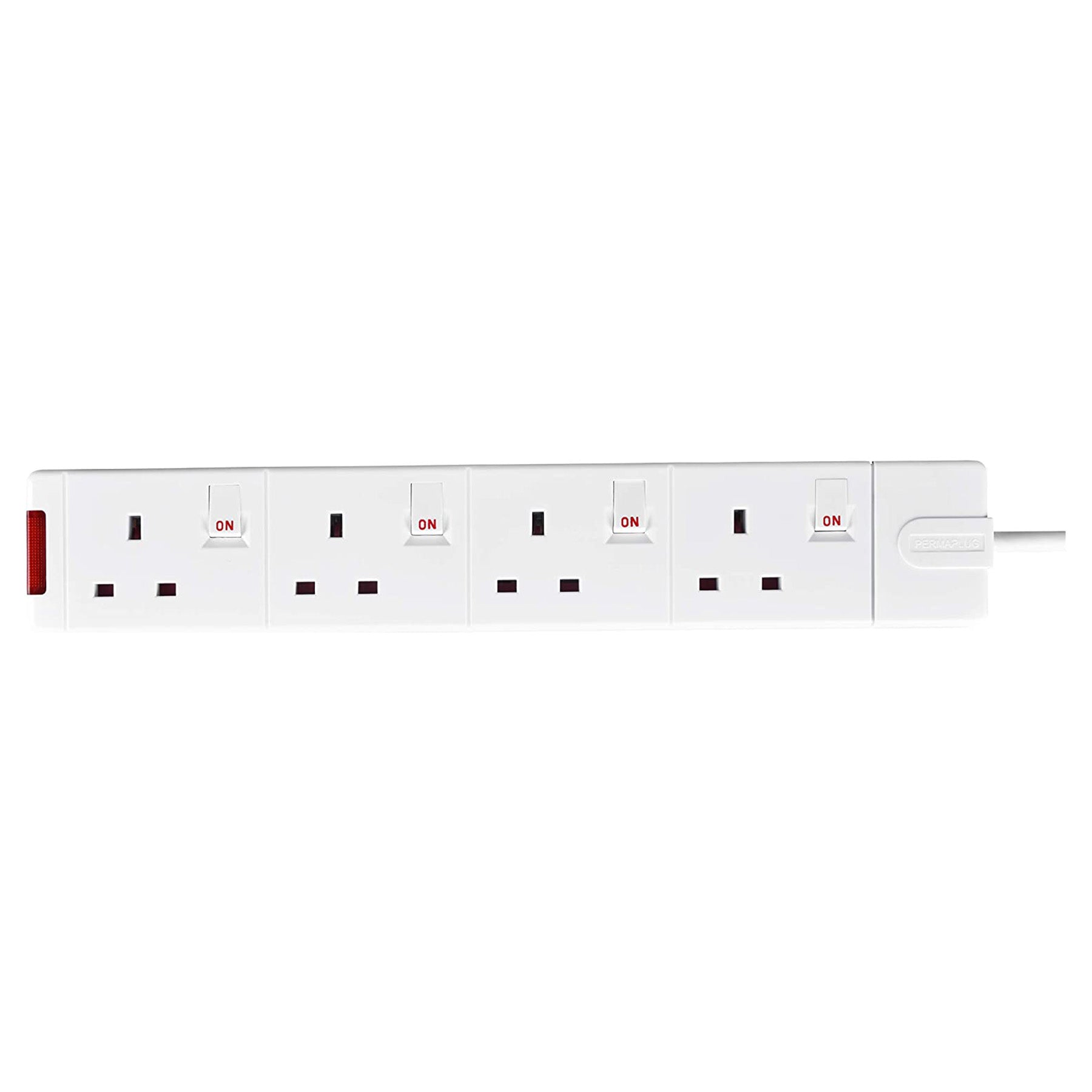 Electrical extension with 4 sockets , White Color