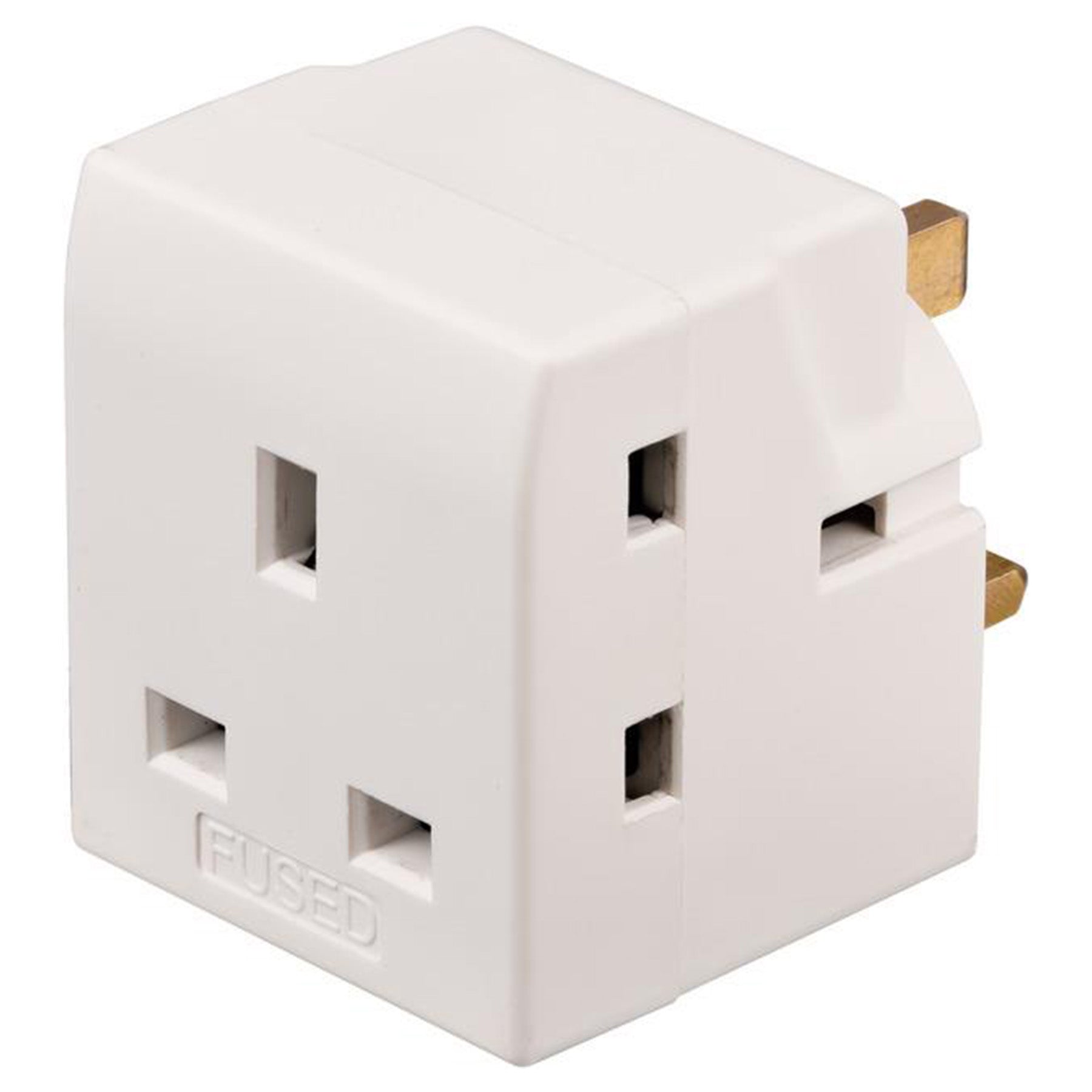 Adaptor with 3 Sockets , White Color