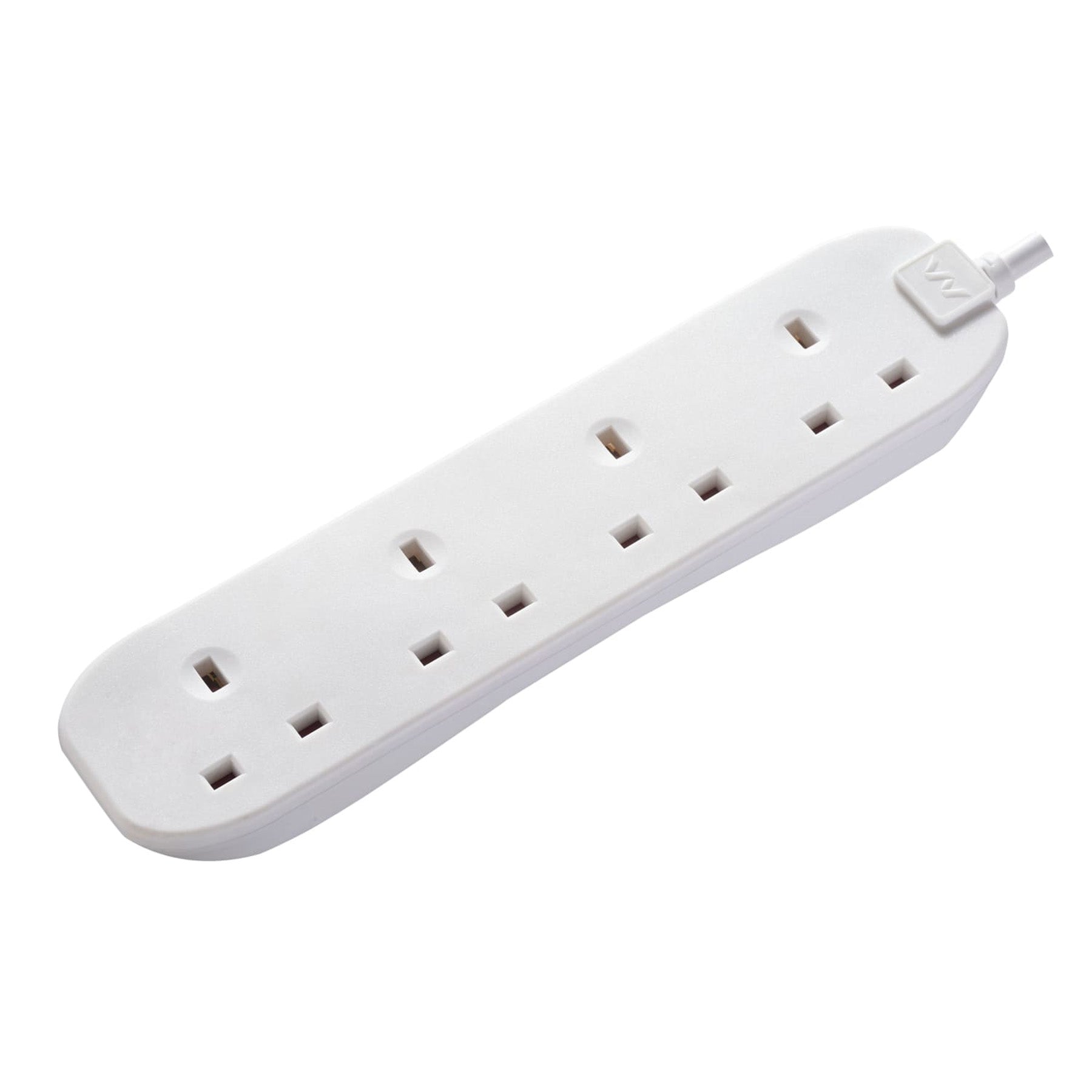 Electrical extension with 4 sockets , White Color