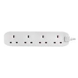 Electrical extension with 4 sockets , White Color