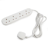 Electrical extension with 4 sockets , White Color