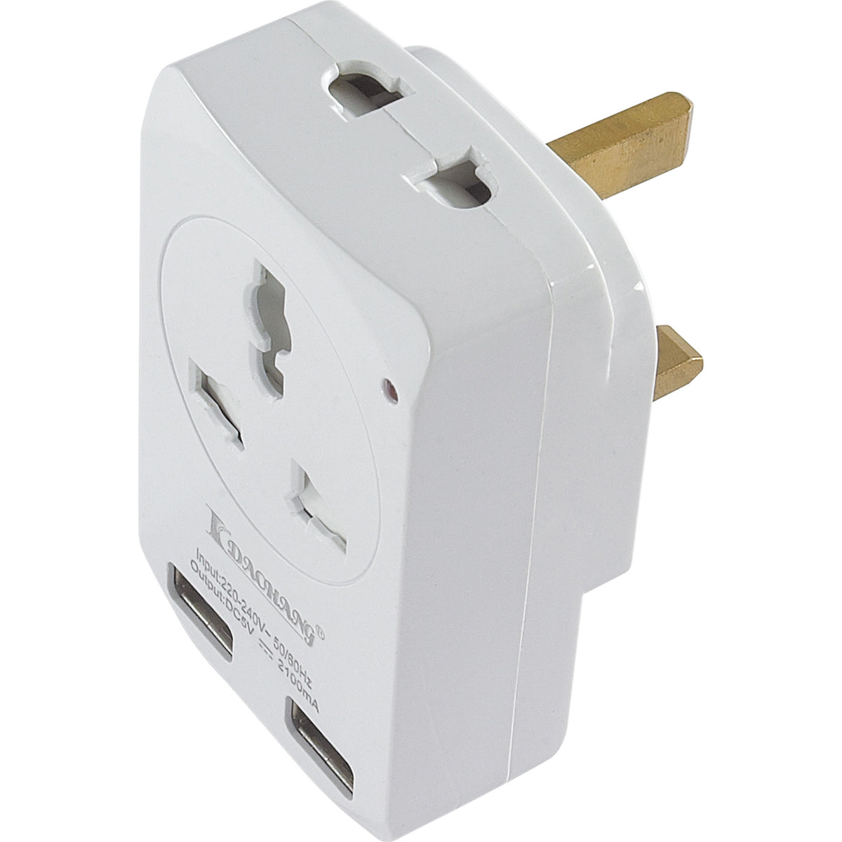 2 Sockets Plug & 2 USB , White Color