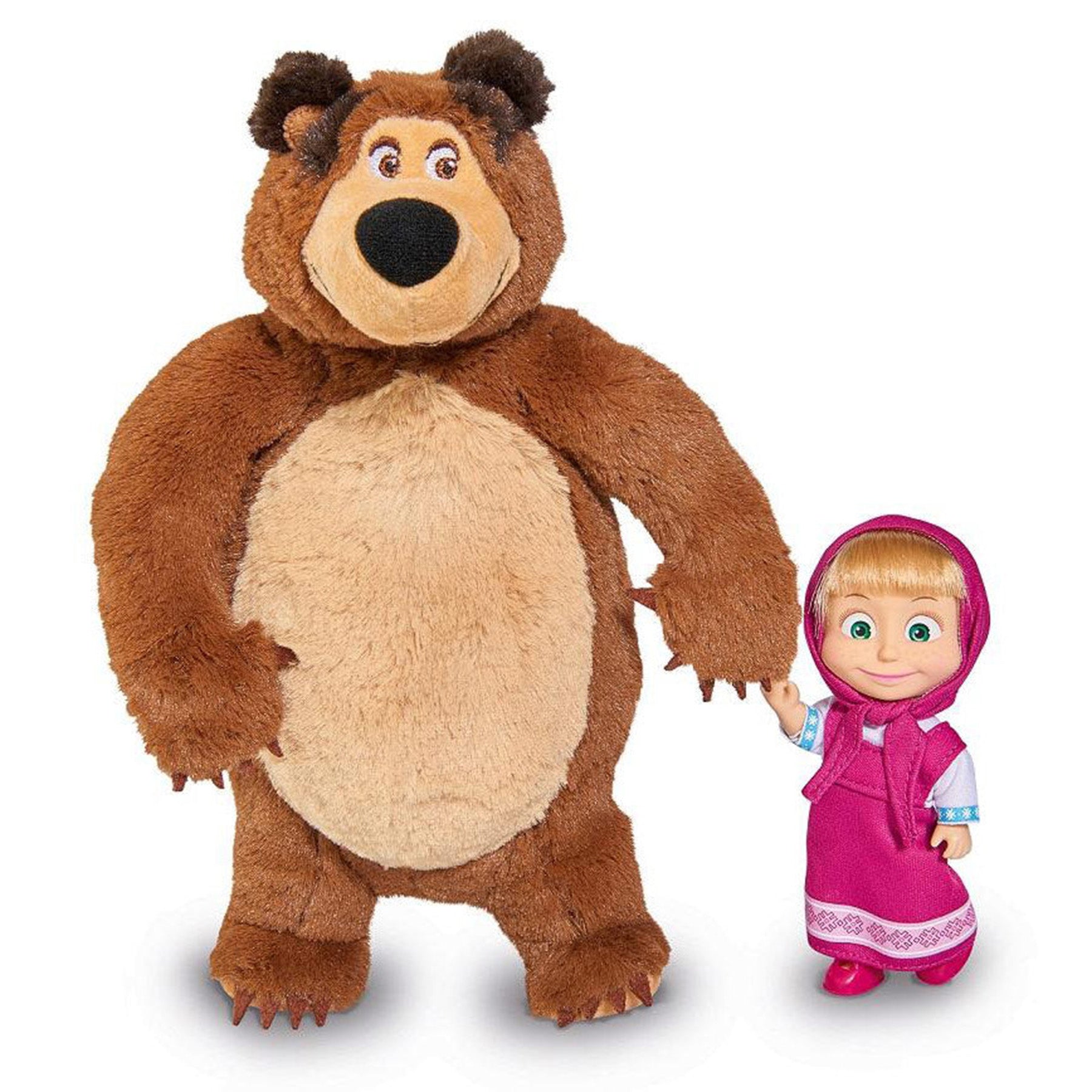 Masha Set Plush Bear With Doll, Small