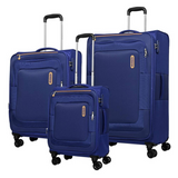 Duncan Soft Spinner Luggage Set, 3 Pieces -83/68/55 cm - Navy Blue