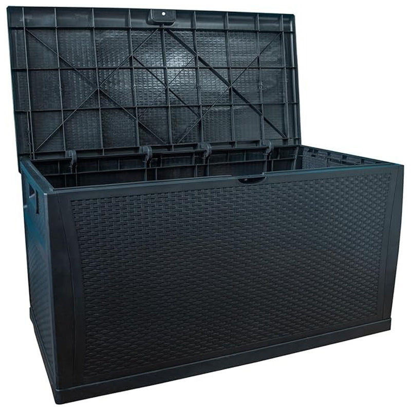 Rattan-Style Garden Storage Box Rattan Style 120*61*63 Cm -Black