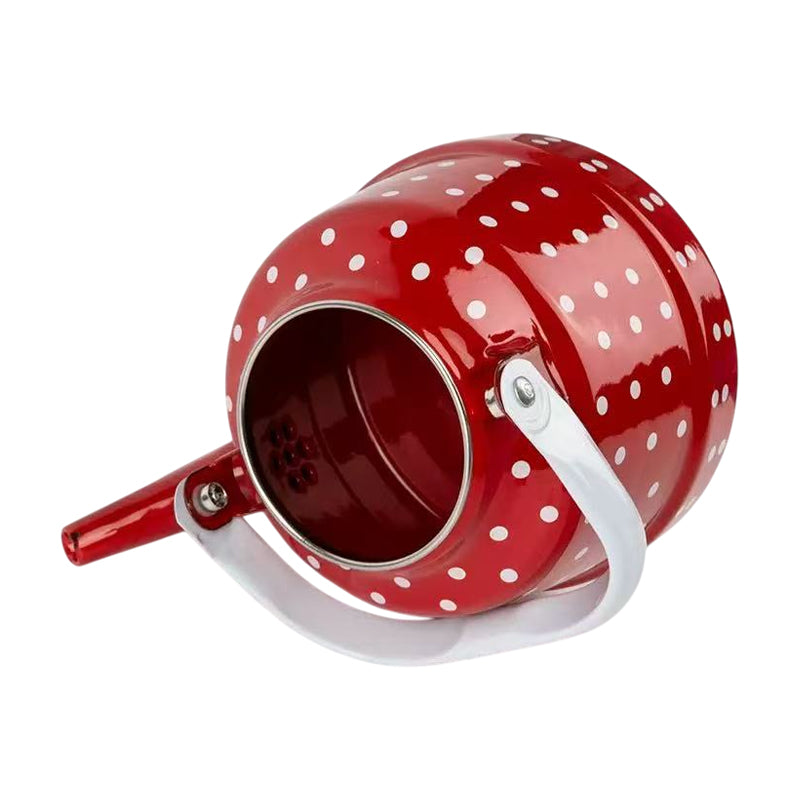 Enamel Teapot Like Solar Light-Red