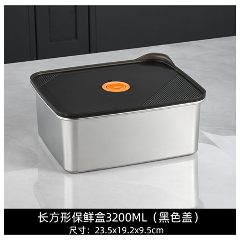 Food Container 304 1100Ml-Silver-Black