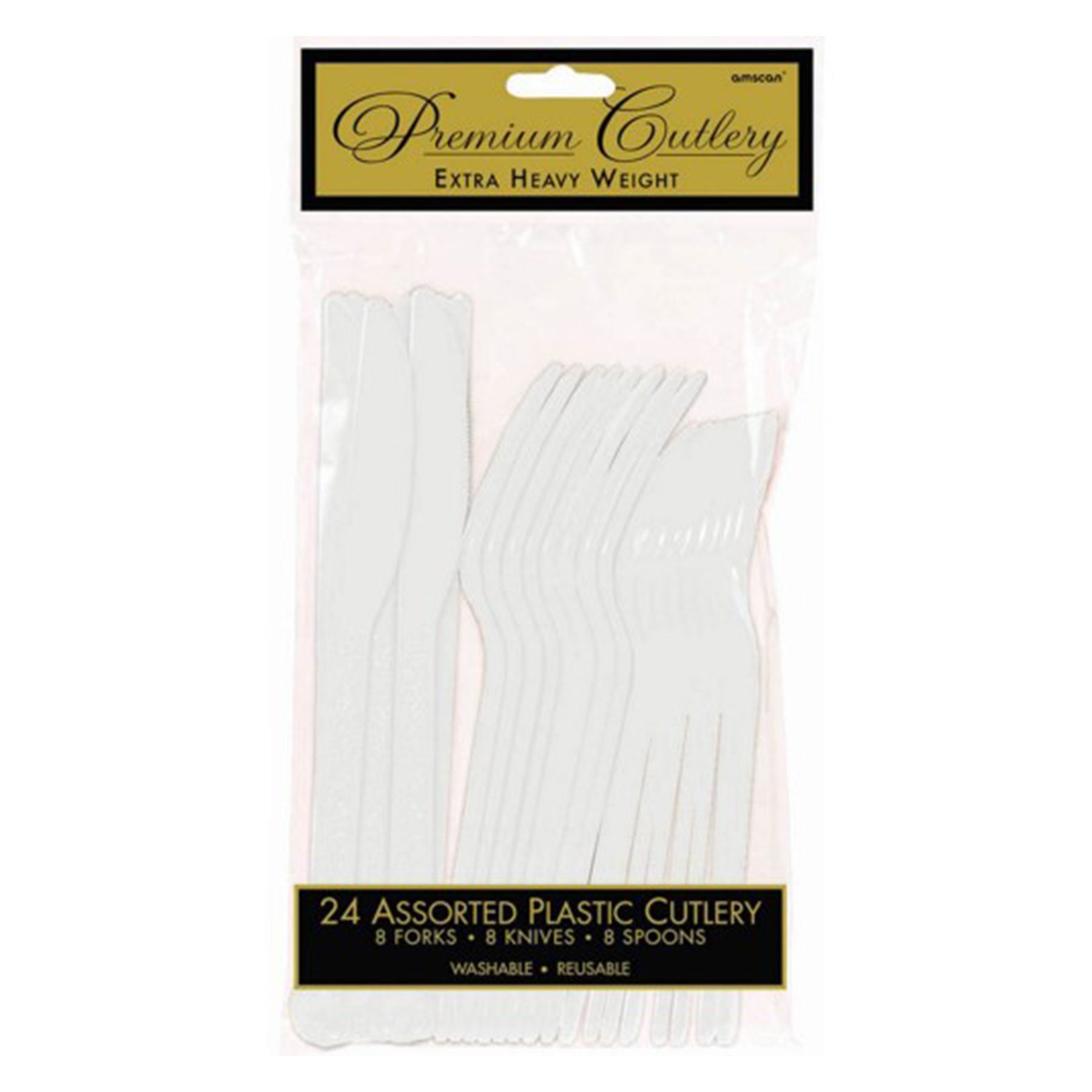 Plastic Cutlery Set, White